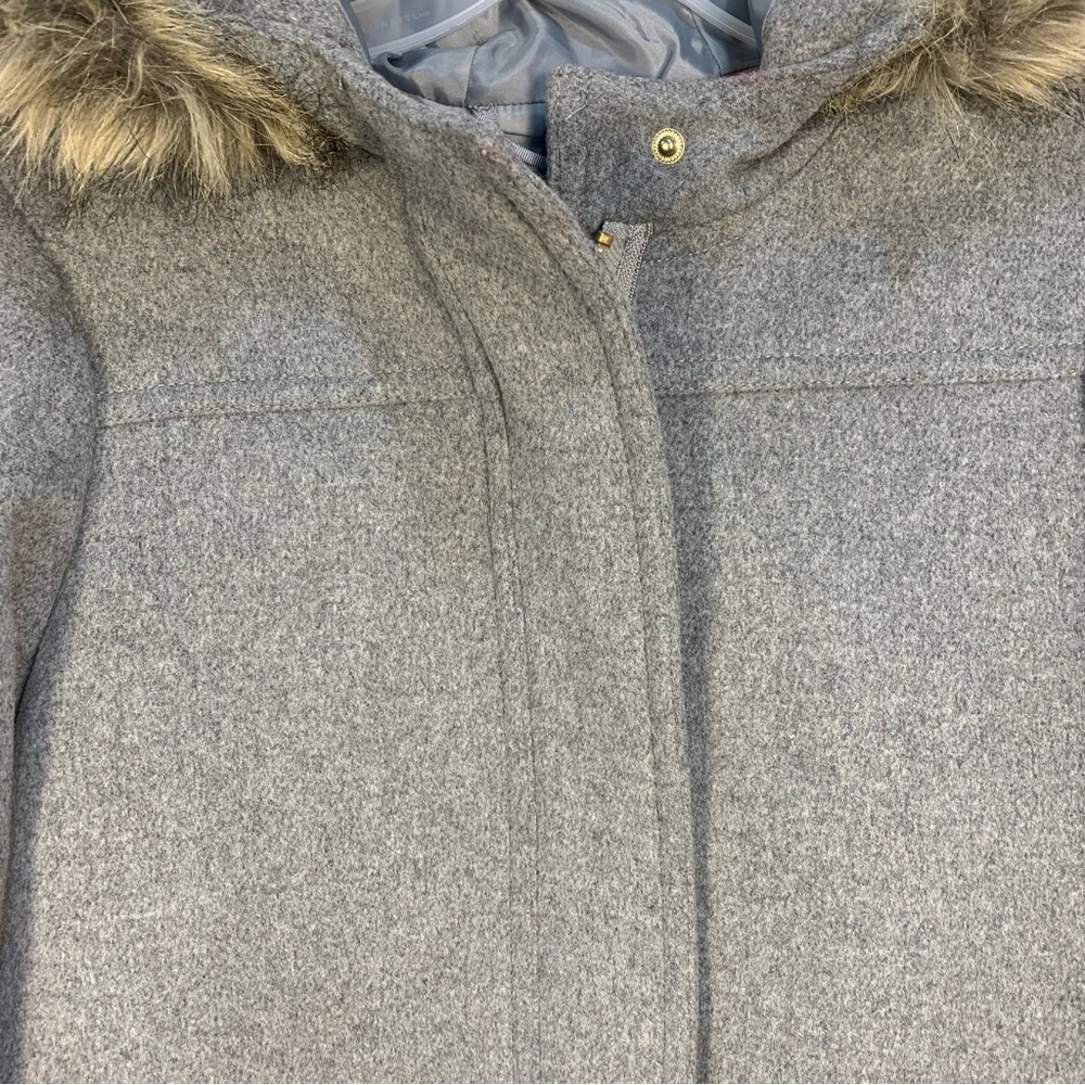 J.Crew Vail Wool Blend Faux Fur Trim Parka Jacket Coat - Picture 6 of 15